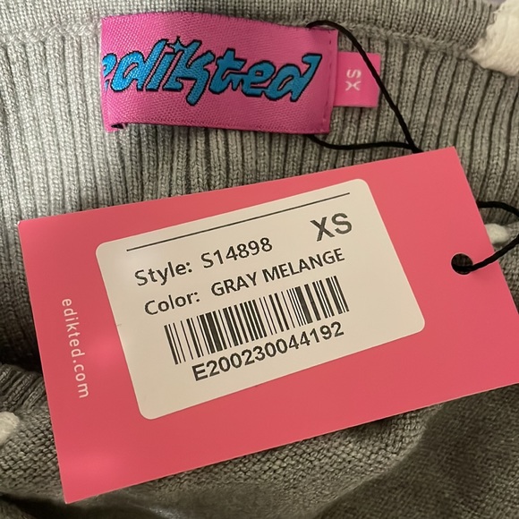 Edikted - Emily Knit Tank Top - Grey Melange - XS - Picture 4 of 4